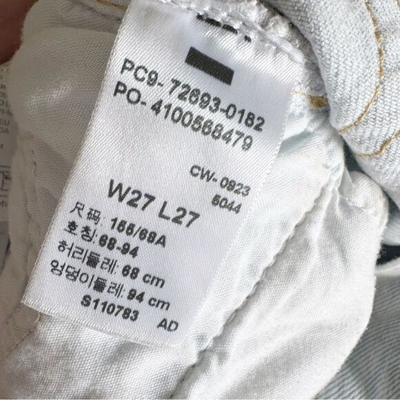 Levi’s Premium Ribcage Straight Ankle Light Wash High Rise Distressed Jeans - Picture 12 of 12